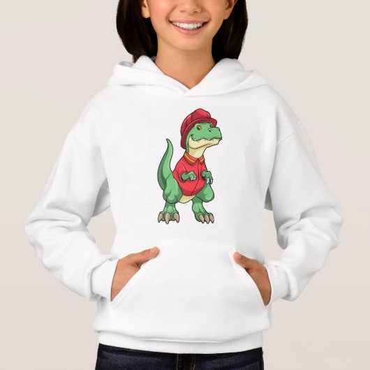 Dinosaure en pompier avec casque de pompier (Devant)