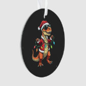Dinosaure enveloppé de lumières de Noël Santa Hat (devant)