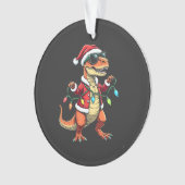 Dinosaure enveloppé de lumières de Noël Santa Hat (devant)