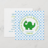 Dinosaure et point de polka : Invitation de partie (Devant / Derrière)