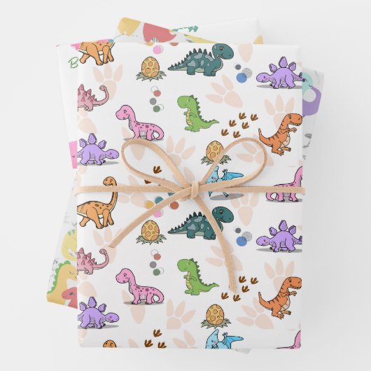Dinosaure fête fun faveurs, Papier enveloppant, En (En situation)