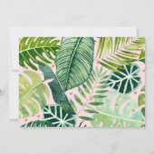 Dinosaure fille rose Tropical Invitation d'anniver (Dos)