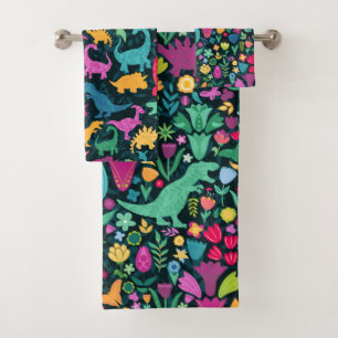 Dinosaure Floral Folk Silhouettes Belles Filles