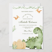 Dinosaure Hatching Bientôt Baby shower Invitation (Devant)
