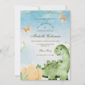 Dinosaure Hatching Bientôt Baby shower Invitation (Devant)