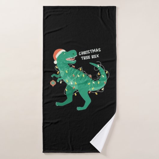 Dinosaure hivernal de Noël funky (Serviette de bain)