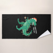 Dinosaure hivernal de Noël funky (Serviette de bain)