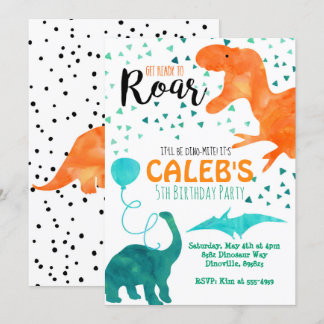 Dinosaure invitation fête d'anniversaire