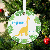 Dinosaure Jaune Brontosaurus Souvenir Noël