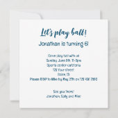 Dinosaure jouer au ballon, stegosaurus invitation  (Dos)