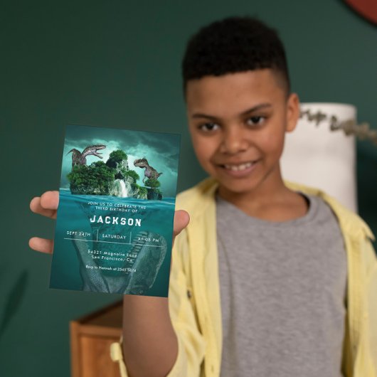 Dinosaure Joueur Invitation Anniversaire