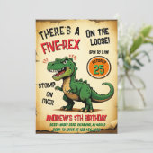 Dinosaure Jour de l'anniversaire Invitation Cinq R (Debout devant)