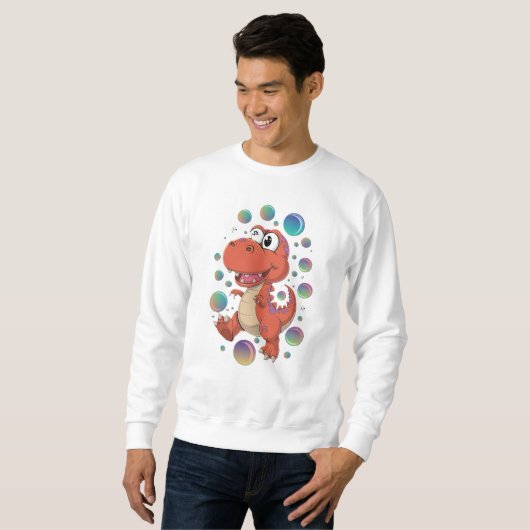 Dinosaure orange Sweatshirt pour hommes (Devant entier)
