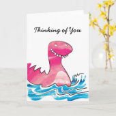 Dinosaure penser à votre carte (Fleur jaune)