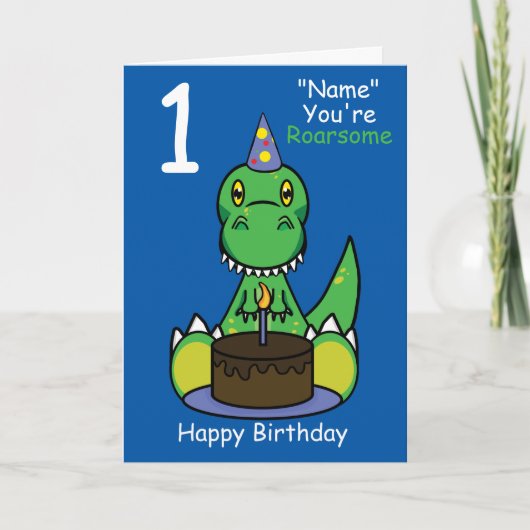 Dinosaure pour enfants Carte Anniversaire N'import (Devant)