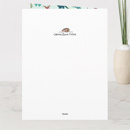 Dinosaure première carte d'anniversaire garçon (Dos)