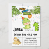 Dinosaure première invitation anniversaire (Devant)