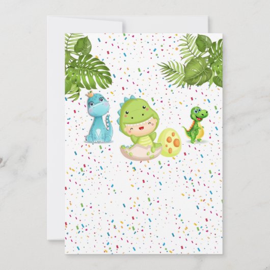 Dinosaure première invitation anniversaire (Dos)