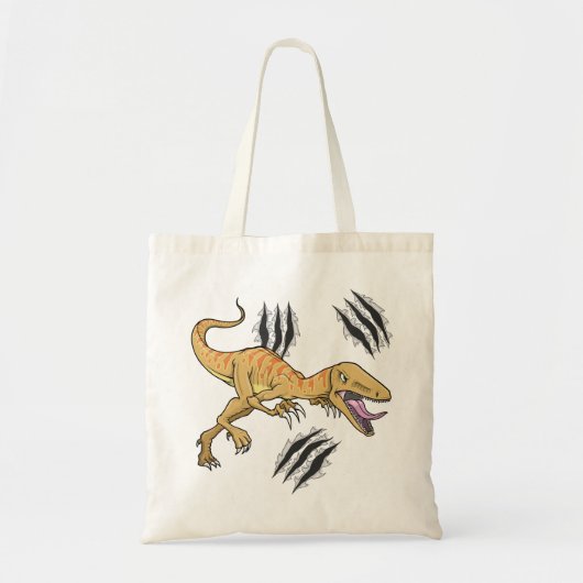 Dinosaure Raptor déchirant le sac de griffe (Devant)