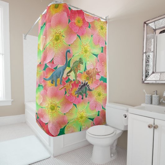 Dinosaure rideau de douche (En situation)