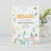 Dinosaure rôde invitation d'anniversaire (Debout devant)