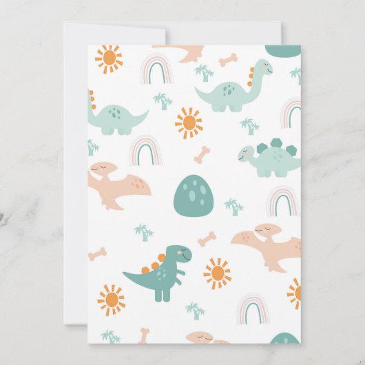 Dinosaure rôde invitation d'anniversaire (Dos)