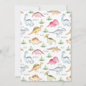 Dinosaure rose Invitation Anniversaire Dinosaure f (Dos)