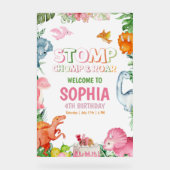 Dinosaure rose Invitation Anniversaire Dinosaure f (Recto)