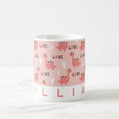 Dinosaure rose mignon Amour Mug | Cadeau personnal (Centre)