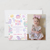 Dinosaure rose T-Rex Carte de remerciements photo (Devant)