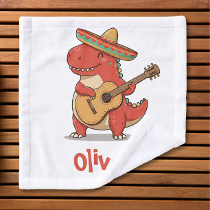Dinosaure rouge Fiesta avec Sombrero & Guitare