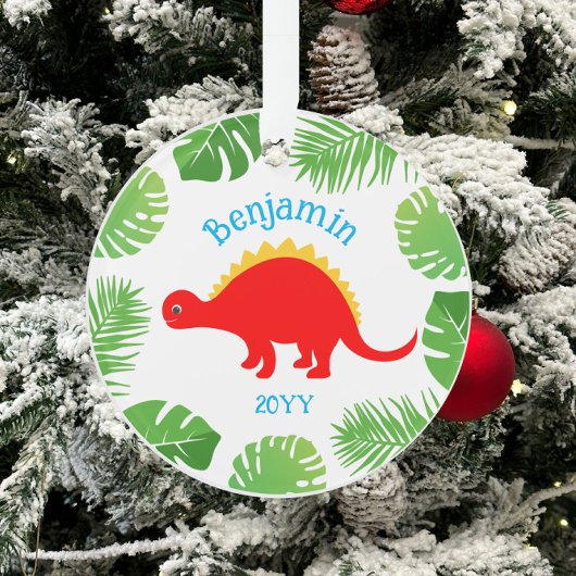 Dinosaure Rouge Stegosaurus Souvenir Noël
