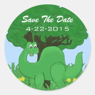 Dinosaure Souriant Enregistrer Les Stickers Date