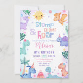 Dinosaure Stomp, Chomp & Roar Invitation Anniversa (Devant)