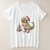 Dinosaure sucre de canne de Noël mignon (Design devant)