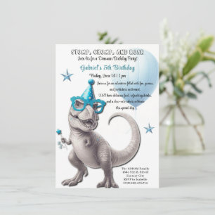 Dinosaure T-Rex féroce Invitation de fête d'annive