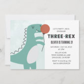 Dinosaure Trois Rex | 3 Rex Invitation Anniversair (Devant)