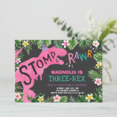 Dinosaure Trois Rex Invitation Anniversaire Dino (Debout devant)