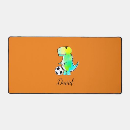 Dinosaure Vert Aquarelle Avec Nom Personnalisé (Recto)