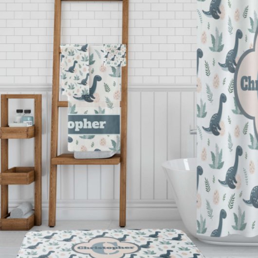 Dinosaure vert bleu mignon avec nom