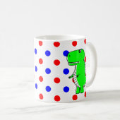 Dinosaure Vert Bleu Rouge Pois Café Mug (Devant droit)