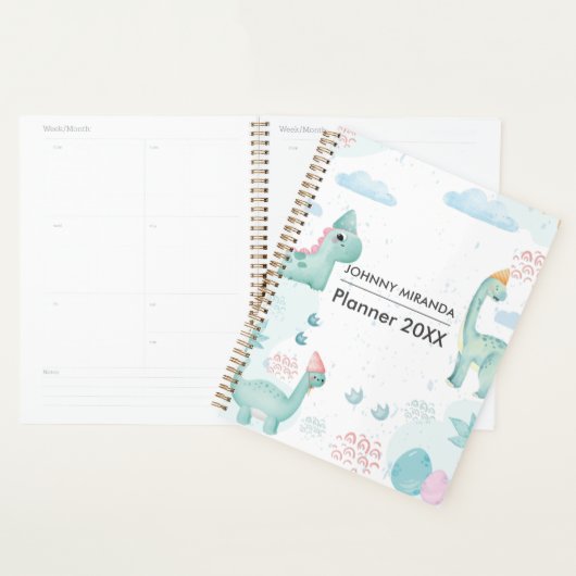 Dinosaure vert mois et semaine (Devant avec enveloppe)