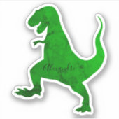 dinosaure vert personnalisez votre autocollant de (Devant)