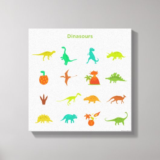 Dinosaurenpatroon Canvas Afdruk (Voorkant)
