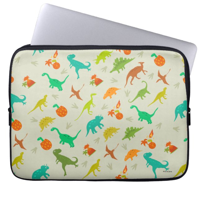 Dinosaurenpatroon Laptop Sleeve (Voorkant)