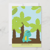 Dinosaures amusants Invitation à la fête d'anniver (Dos)