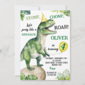 Dinosaures Anniversaire Fête Invitation (Devant)