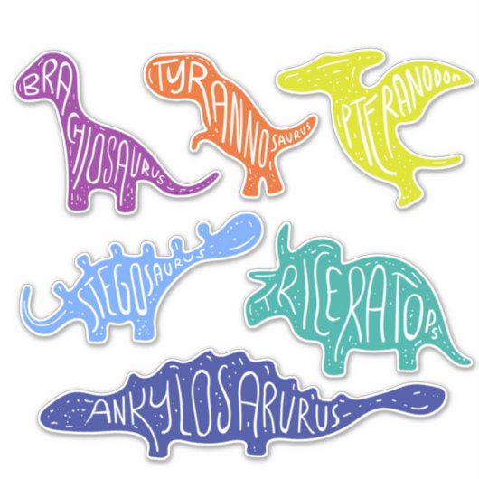 Dinosaures avec Sticker de noms (Devant)