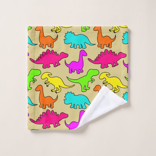 Dinosaures colorés (Gant de toilette)