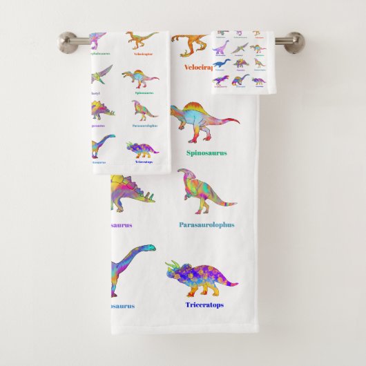 Dinosaures colorés aux noms rose (En situation)